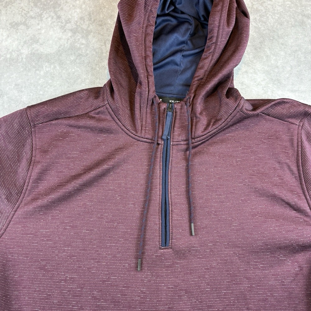 Under Armour Hoodie Mens 2XL Purple Burgundy Long Sleeve 1/4 Zip Pullover - Picture 6 of 10